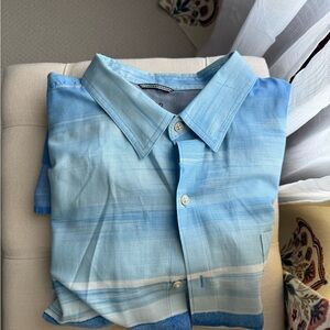 Izod Blue Gradient Button Down Shirt Size XXL